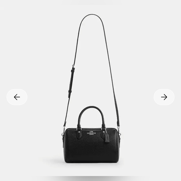 Coach Rowan Pebbled Leather Satchel In Black NWOT - Picture 7 of 11